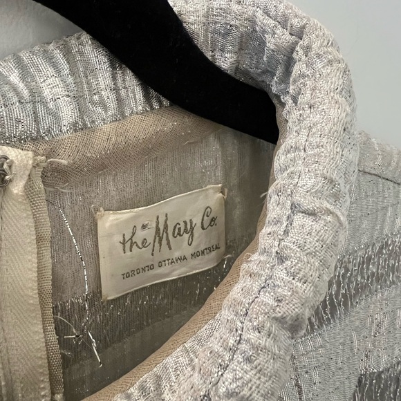 Vintage Rappi Couture The May Co Silver Lamé 60s Gown - Picture 6 of 16